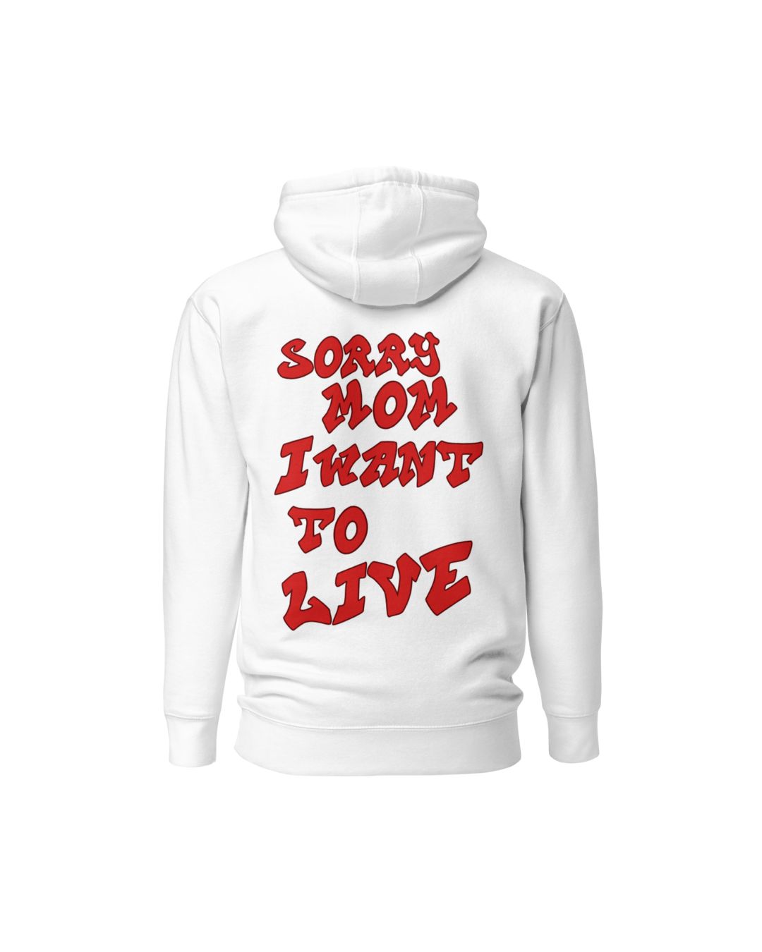 Sudadera Sorry Mum Blanca + Roja