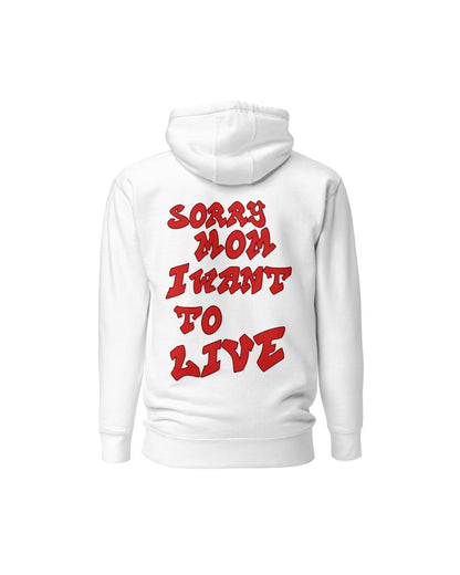 Sudadera Sorry Mum Blanca + Roja